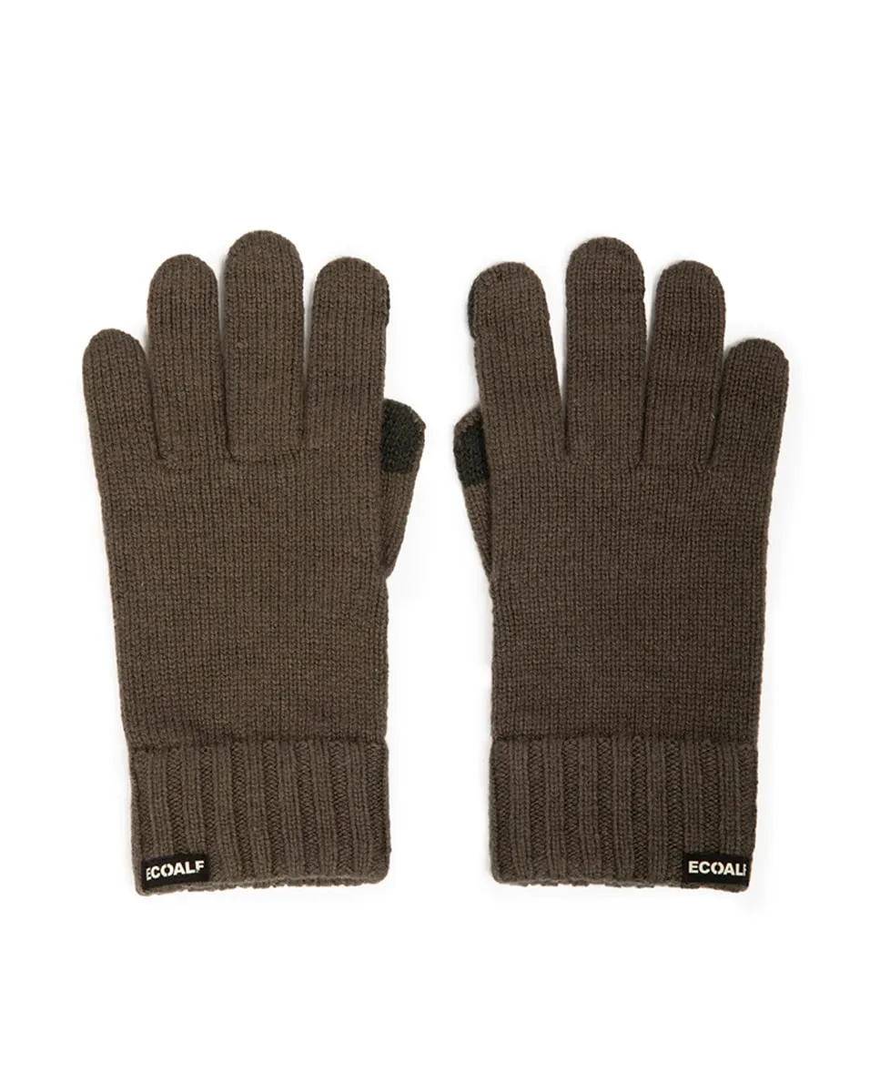 

Мужские перчатки с маленьким логотипом сбоку Ecoalf, темно-коричневый