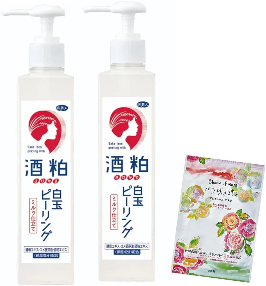 Пилинг-гель Tabi Bijin Sake Lees Shiratama, 270 г x 2 бутылки, с маской для лица