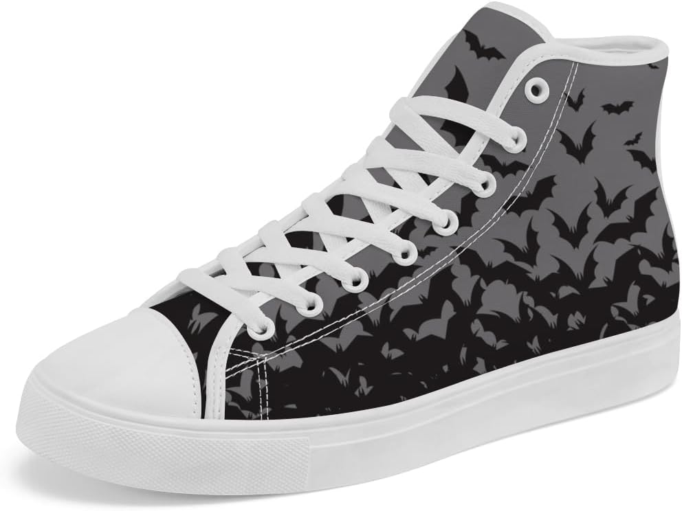 

Высокие кеды из канвы для женщин и мужчин Бэт высокие кроссовки на шнуровке повседневные Chebing, серый