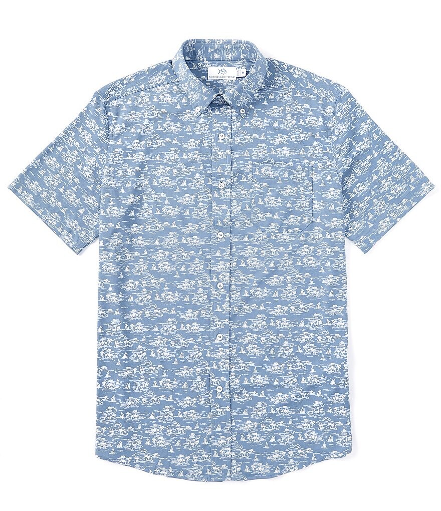 

Тканая рубашка с короткими рукавами Southern Tide Brrr° Sunset Beach, синий