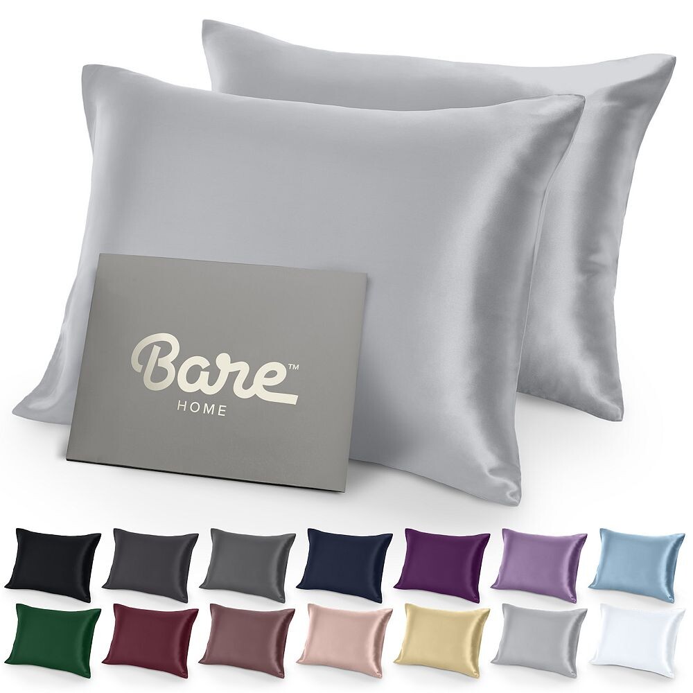 

Набор наволочек из атласа с застежкой-конвертом Bare Home, цвет Silver