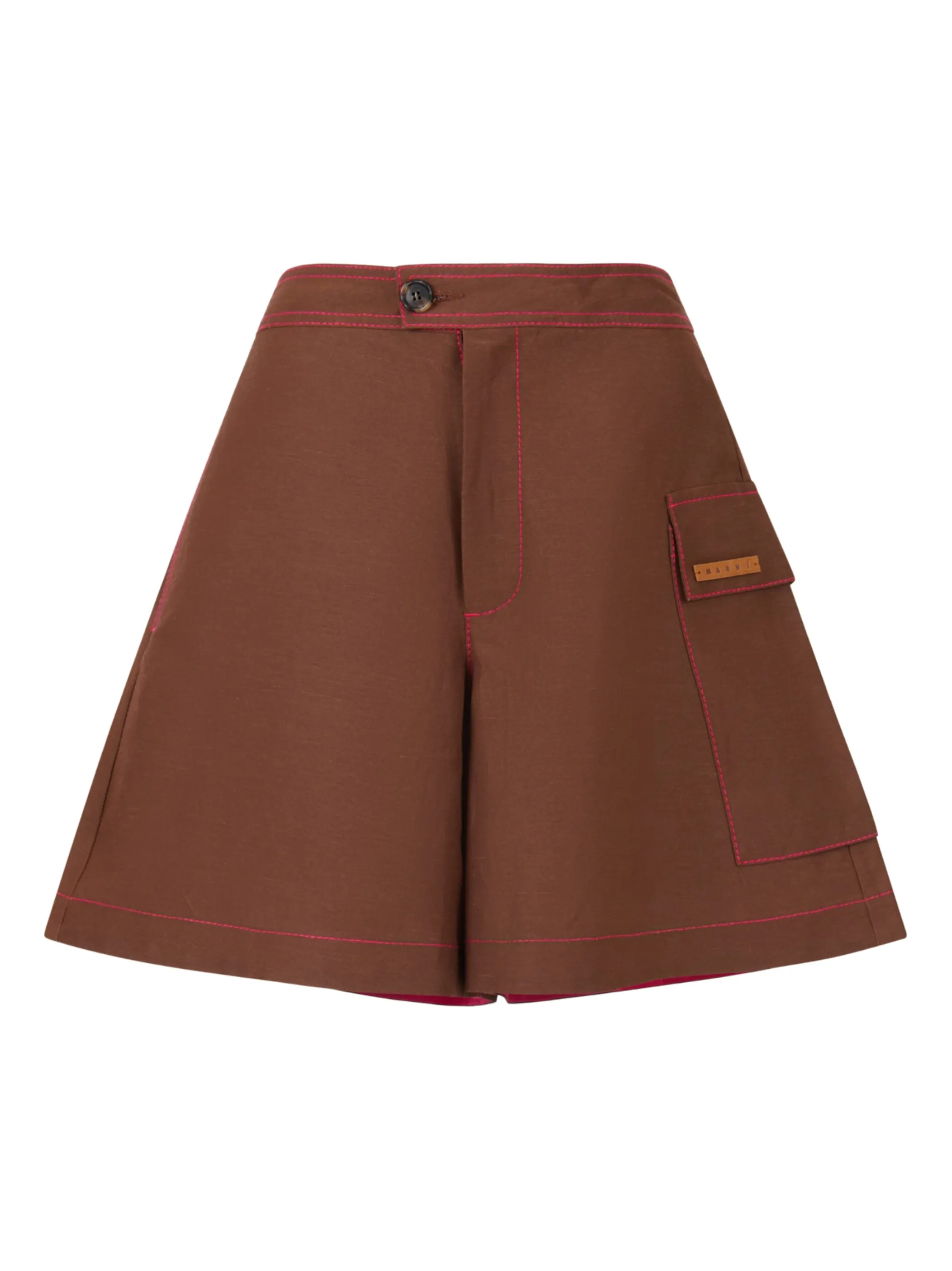 

Шорты с нашивкой-логотипом Marni, коричневый