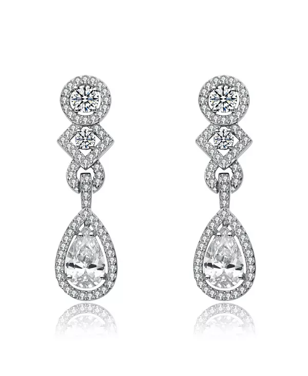 

Серьги-Подвески из стерлингового серебра с зелеными и прозрачными кубическими цирконами Genevive, white