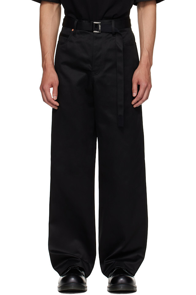 

Хлопковые брюки чинос Sacai, черный
