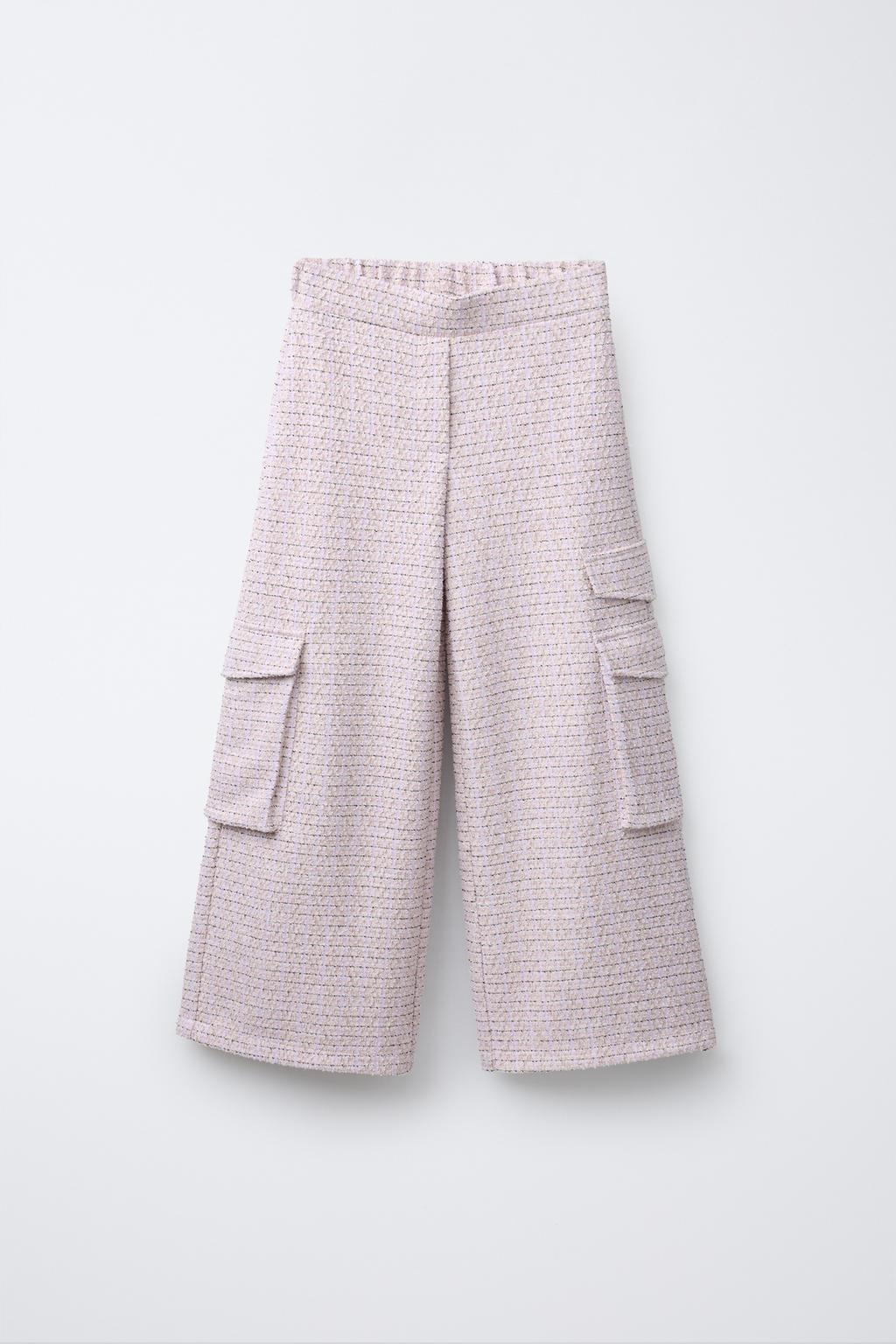 

Текстурированные брюки-карго ZARA, цвет Pastel pink