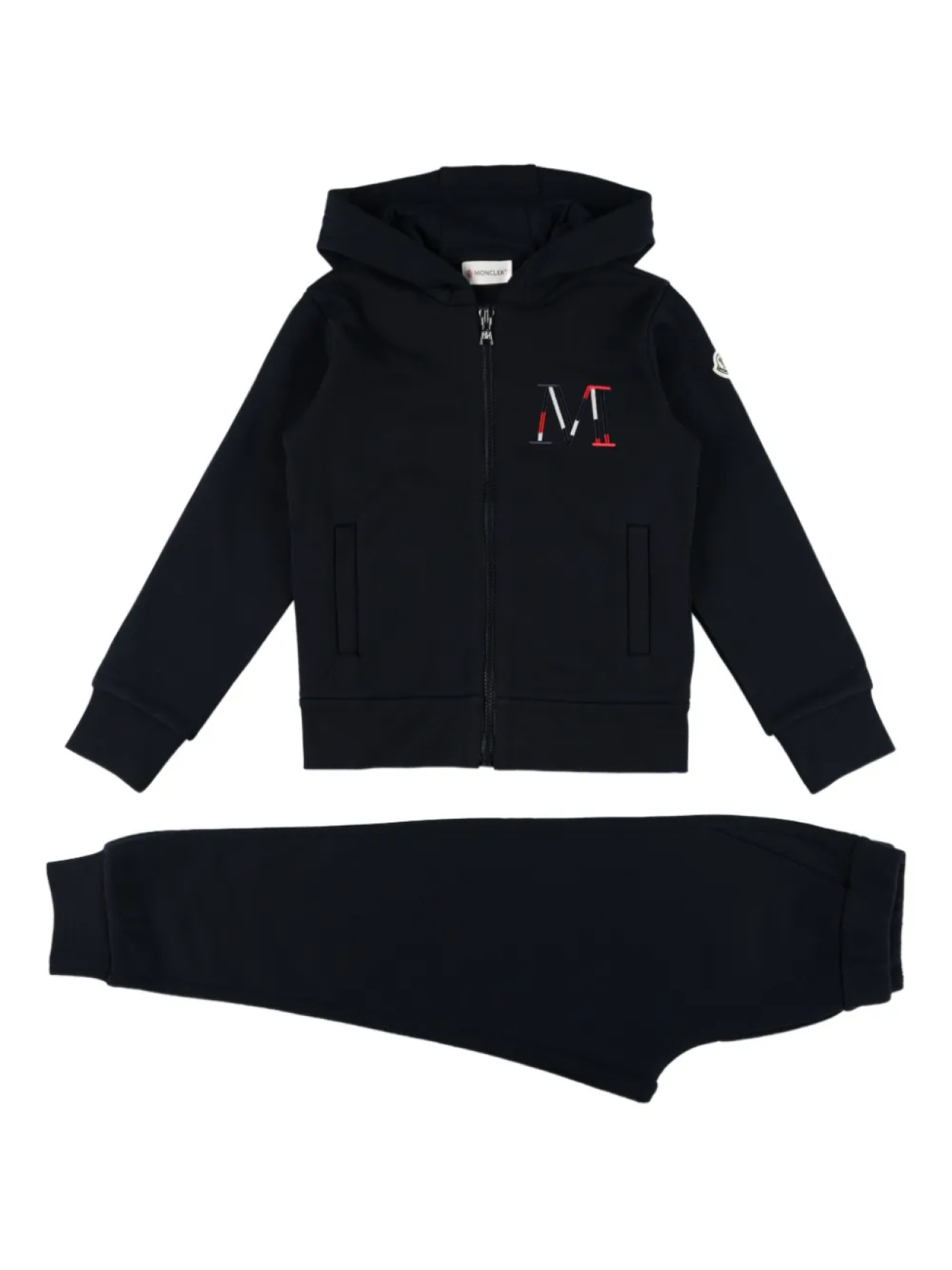 Комплект спортивного костюма из джерси Moncler Enfant, черный — фото 3