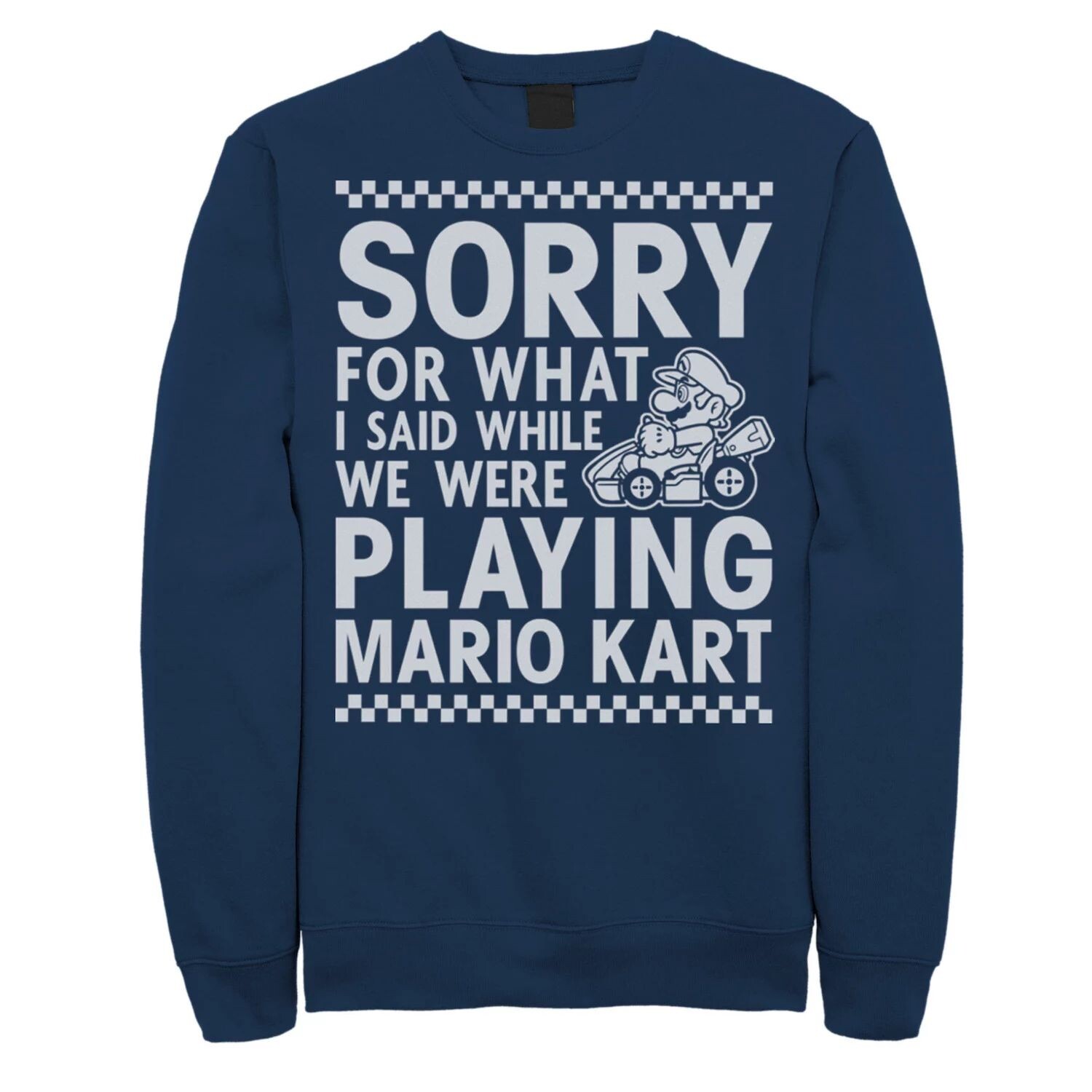 

Мужской клетчатый свитшот «Извините» Nintendo Mario Kart Licensed Character