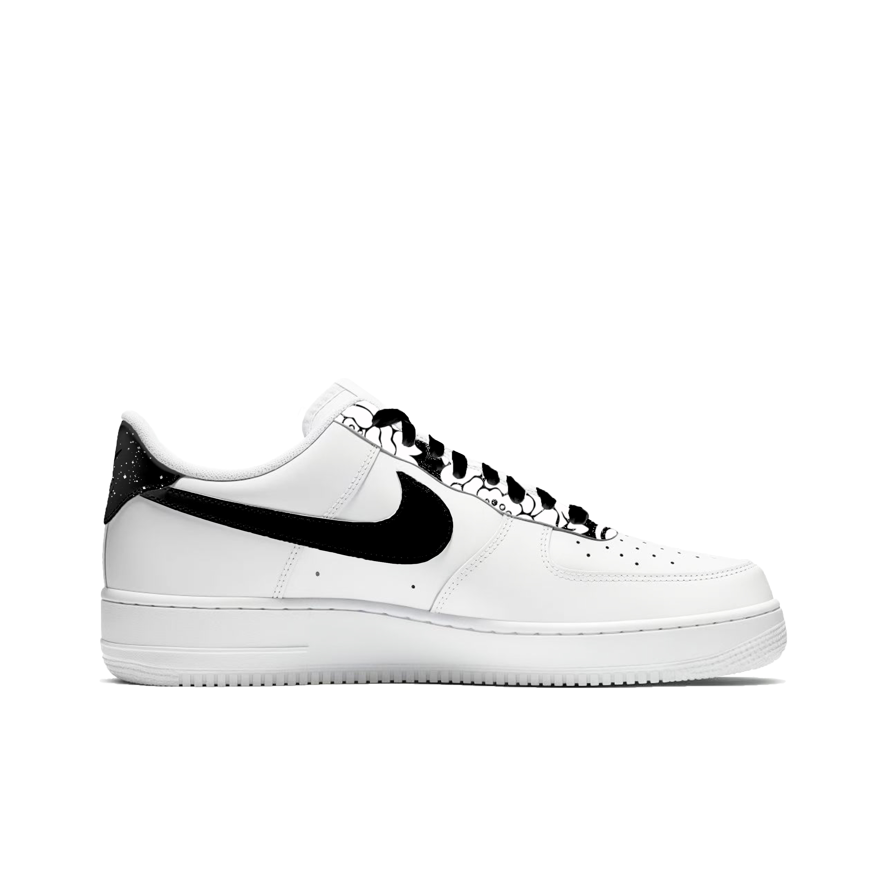 Air Force 1 Phantom Ink, Premium, Vintage, Campus Style, ручная графика на коже, амортизация, противоскользящая подошва Nike, белый — фото 3