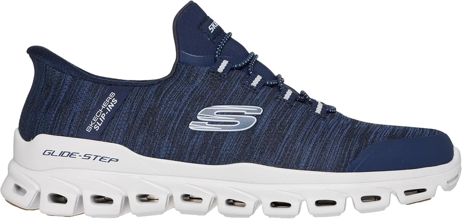 Мужские кроссовки Skechers Glide-Step Zefyr Hands Free без шнурков, Navy — фото 3