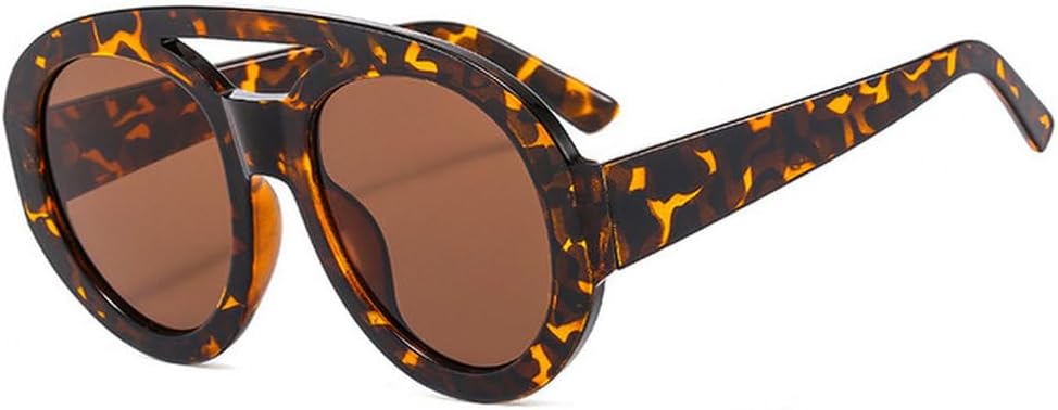 

Большие солнцезащитные очки с двойной перемычкой для женщин, классические панк-очки, модные женские солнцезащитные очки с защитой от УФ-излучения UV400 для мужчин HHZZYVY, C4leopard-brown