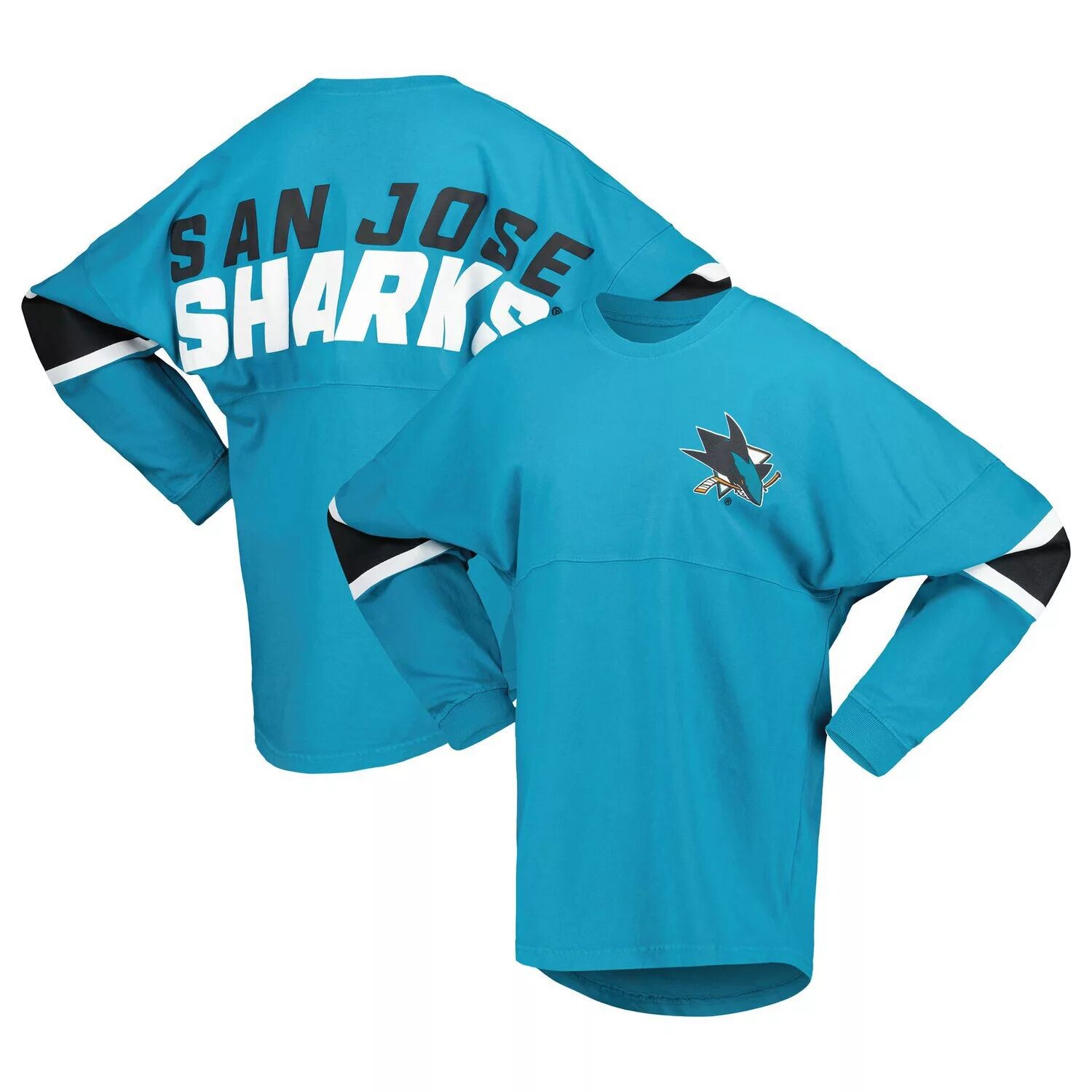 

Женская футболка из джерси с длинными рукавами и фирменным логотипом Fanatics San Jose Sharks Fanatics, Синий, Женская футболка из джерси с длинными рукавами и фирменным логотипом Fanatics San Jose Sharks Fanatics