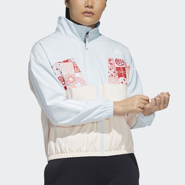 Куртка cny tracktop colorblock спортивная куртка голубая Adidas, голубой — фото 2