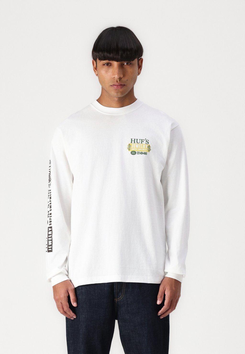 

Лонгслив JEWELRY TEE UNISEX HUF, белый