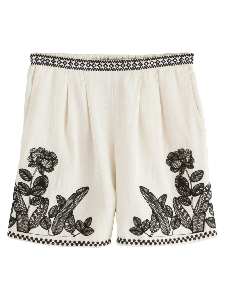 

Обычные брюки со складками спереди Next, экрю