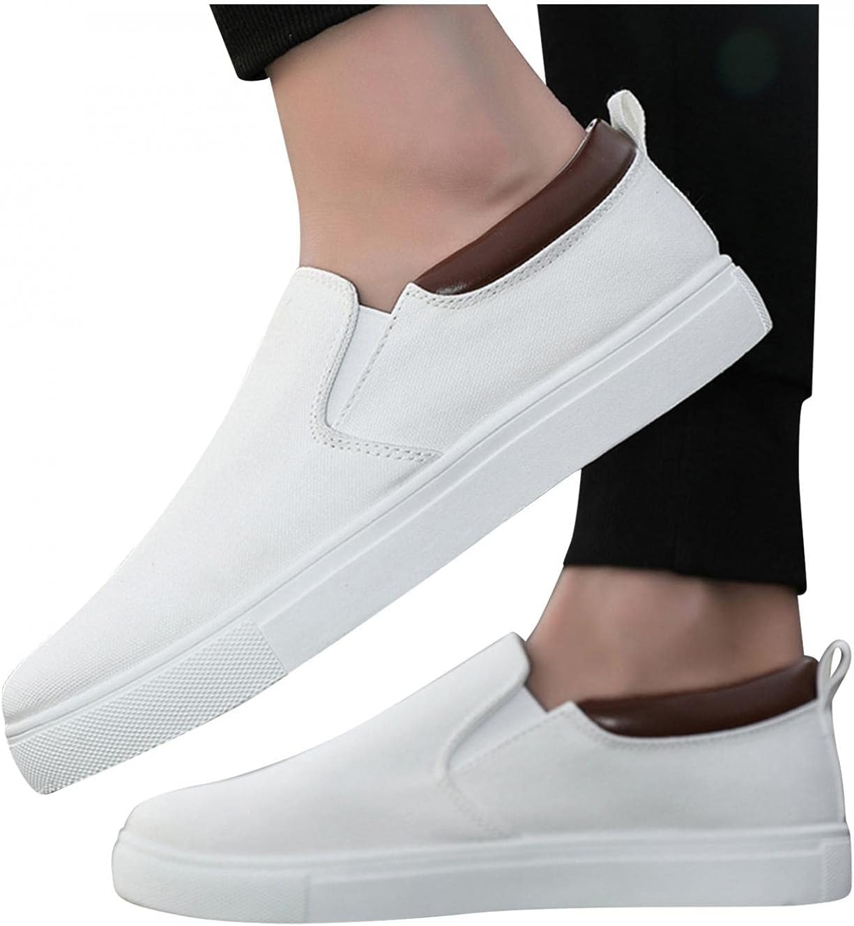 

Мокасины Hbeylia Slip On, модные кроссовки для мужчин, повседневные дышащие низкие тканевые кеды, унисекс, классические низкие тканевые кроссовки для прогулок, вождения, мокасины, ботинки для мужчин для активного отдыха на открытом воздухе, белы...