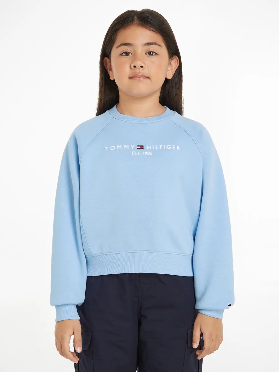 

Толстовка Tommy Hilfiger "ESSENTIAL EMBROIDERED FLEECE CN", детская до 16 лет с тисненым логотипом, синий