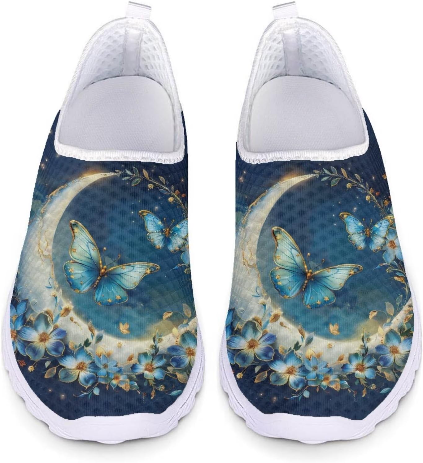 

Мужские кроссовки Forchrinse Green Palm Leaves, легкие, без шнурков, дышащие, для работы, спортзала и путешествий, Decorative Butterfly