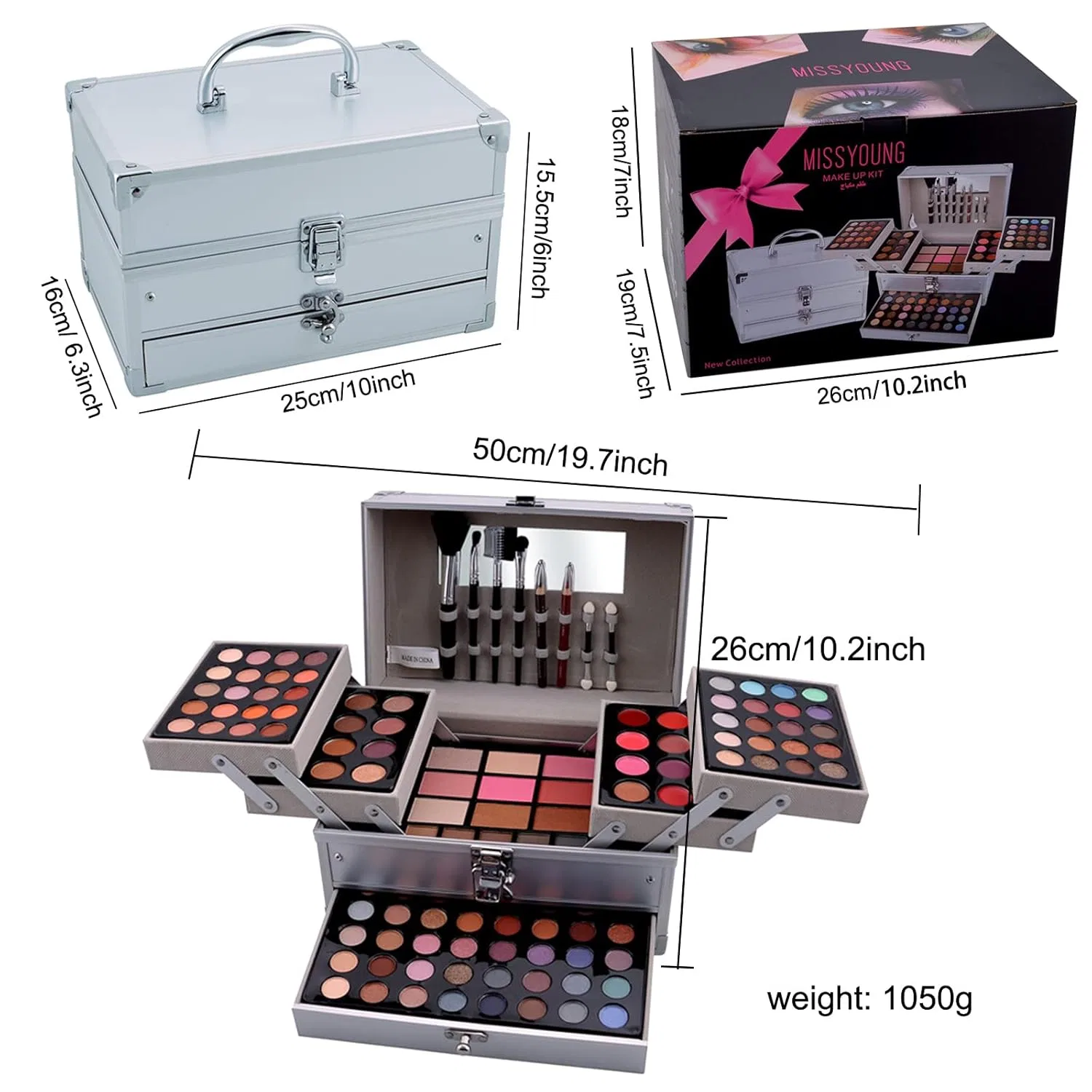 Многофункциональный набор косметики для макияжа #B Jascherry, Vanity Case Make Up Set #A — фото 4