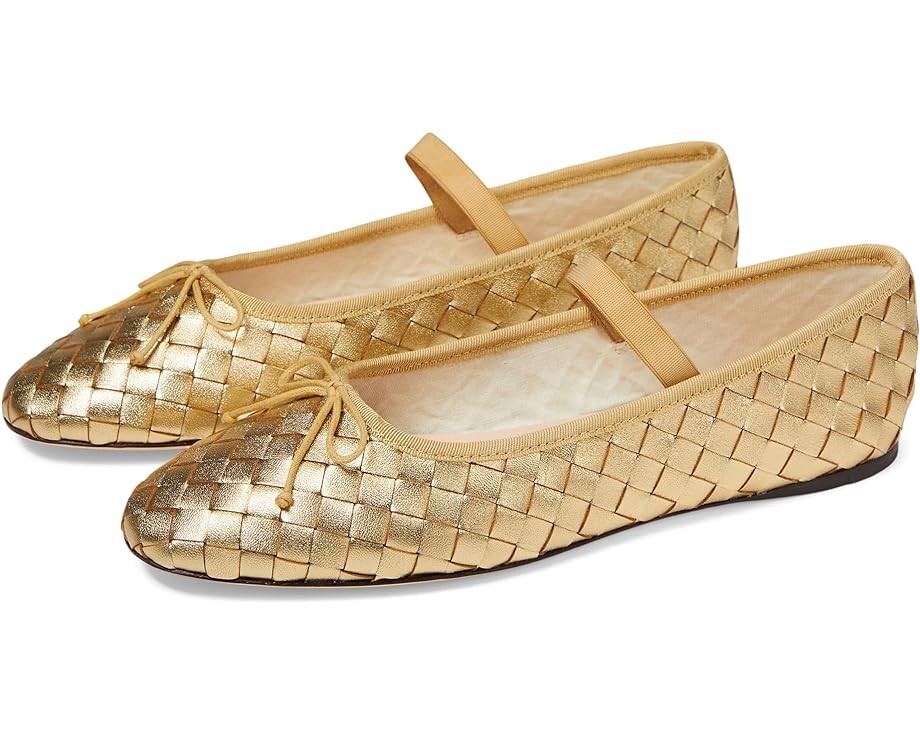 Туфли на плоской подошве Loeffler Randall Leonie Soft Ballet Flats, золотой