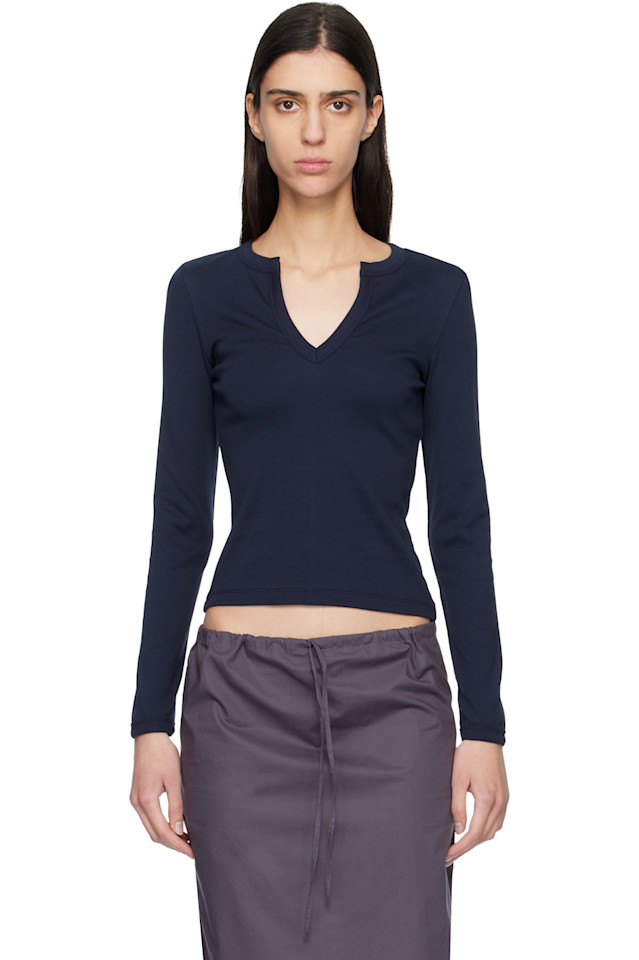 

Футболка с длинными рукавами «Иман» Flore Flore, темно-синий