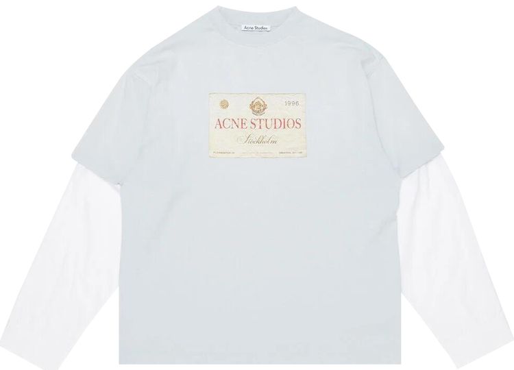 

Футболка Acne Studios Layered Print T-Shirt 'Light Grey', серый