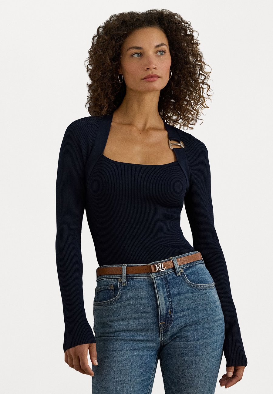 

Джемпер Lauren Ralph Lauren BUCKLE-TRIM RIB-KNIT SWEATER, Navy/Dark Blue