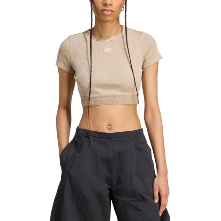 Футболка ESSENTIALS SS25 Regular женская Adidas Originals, хаки — фото 2