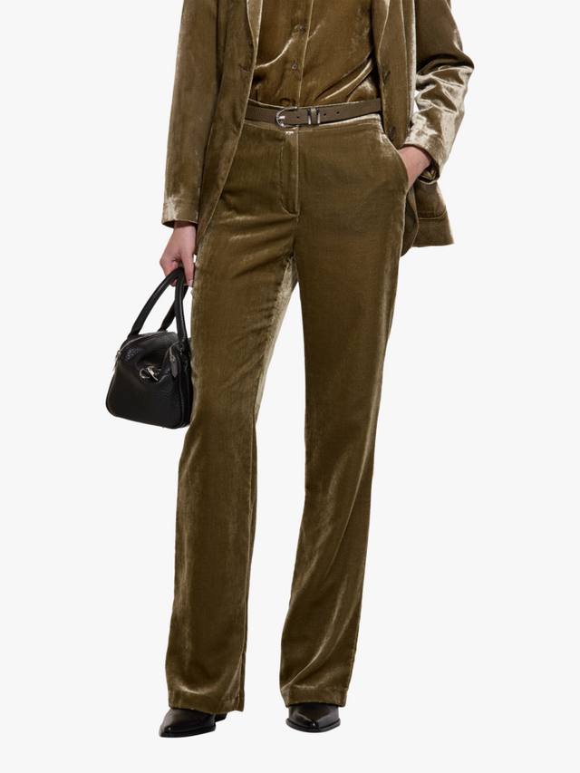 

Бархатные брюки SISLEY, цвет Olive Green