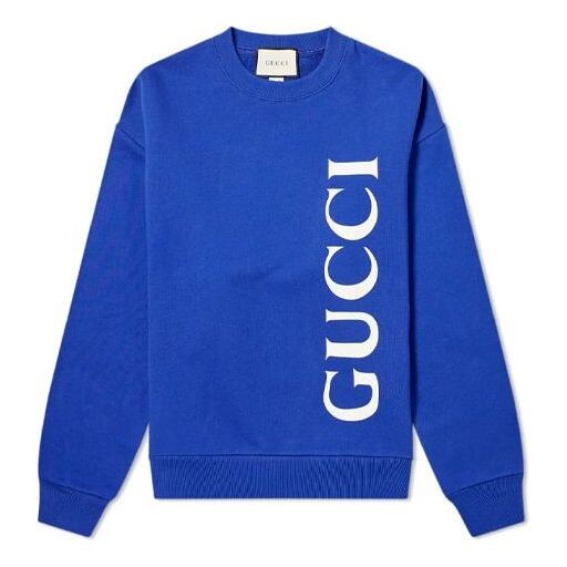 

Толстовка large logo round neck sports royal blue Gucci, синий