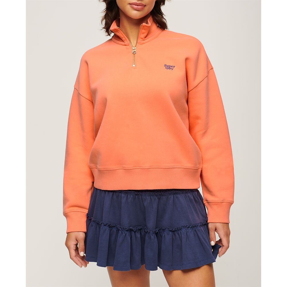 

Толстовка Superdry Essential Half Zip, оранжевый