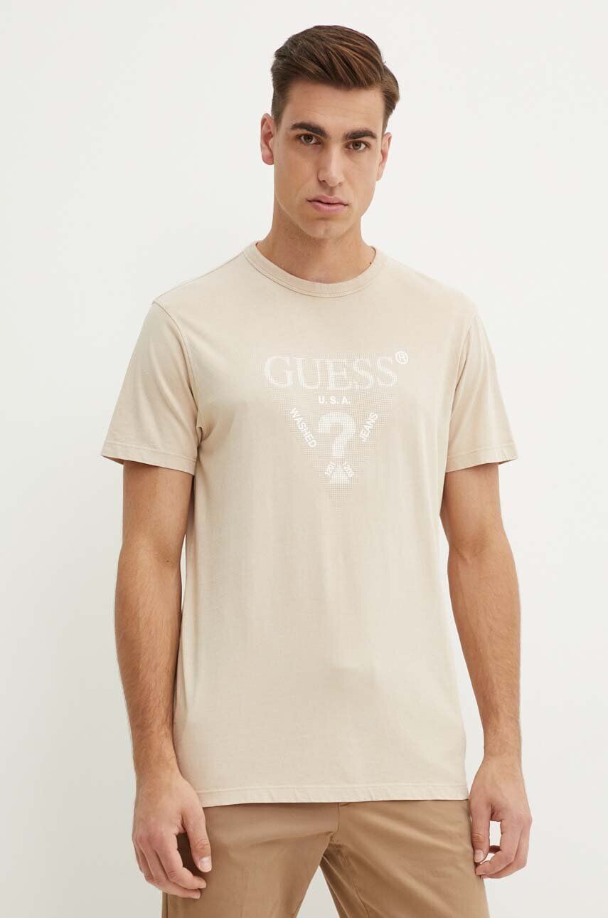 

Футболка Guess из хлопка, бежевый