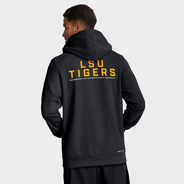 Мужская черная худи lsu tigers 2025 sideline standard issue dri-fit на молнии Nike — фото 3