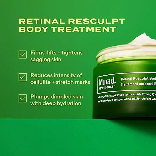 Набор Murad Retinal Body & Night Cream Combo - крем для тела ReSculpt и ночной крем для борьбы с дряблой кожей, целлюлитом, морщинами и растяжками, 2 шт. — фото 2