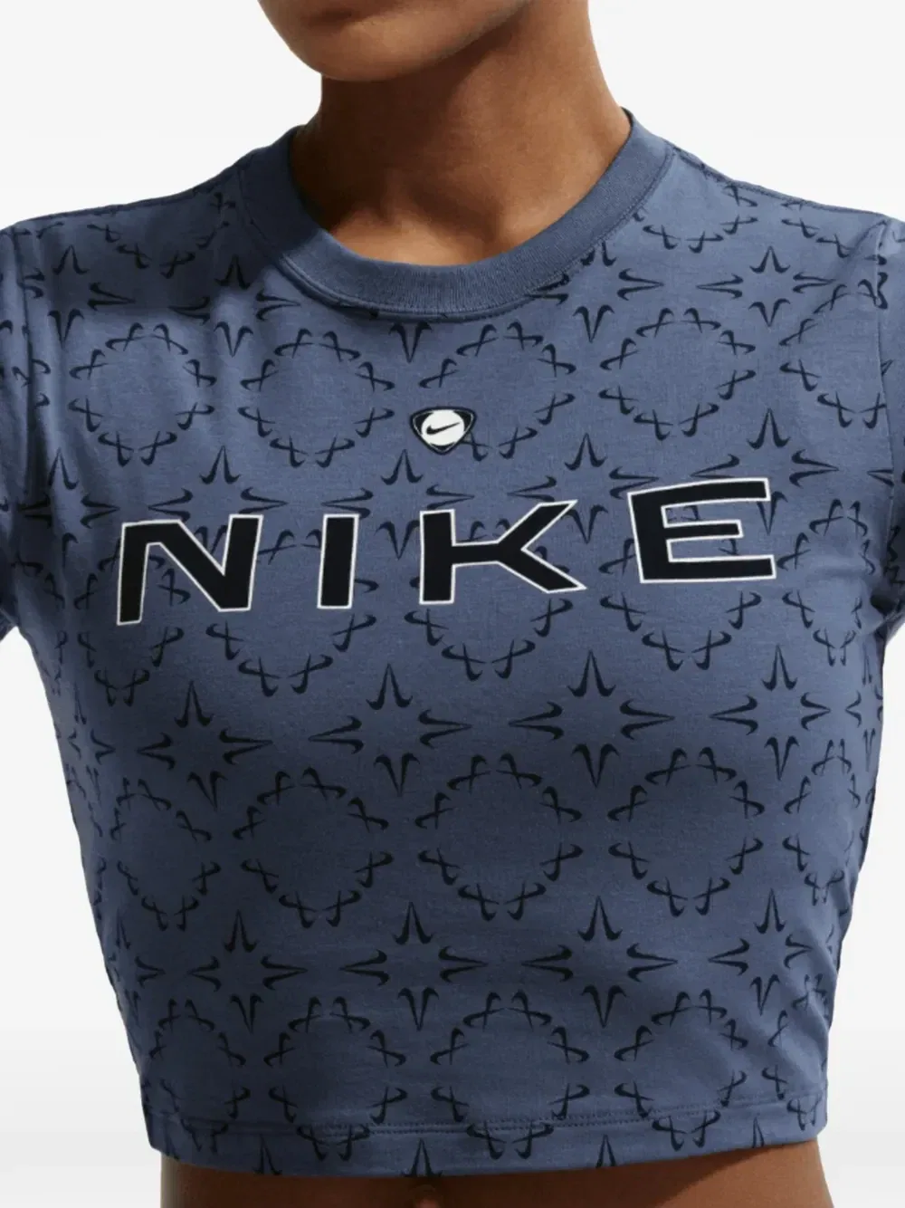 Укороченная футболка с логотипом Nike, синий — фото 3