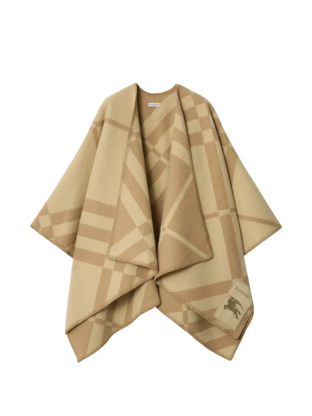 Накидка Burberry, женская, нейтральный, клетчатая