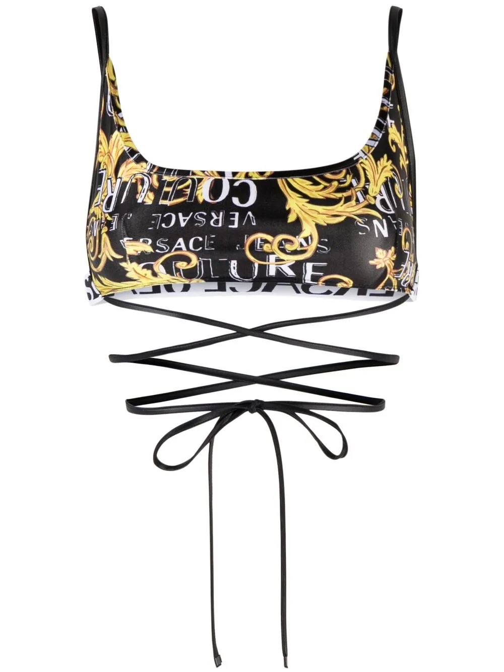 

Укороченный топ с принтом Baroque Versace Jeans Couture, черный