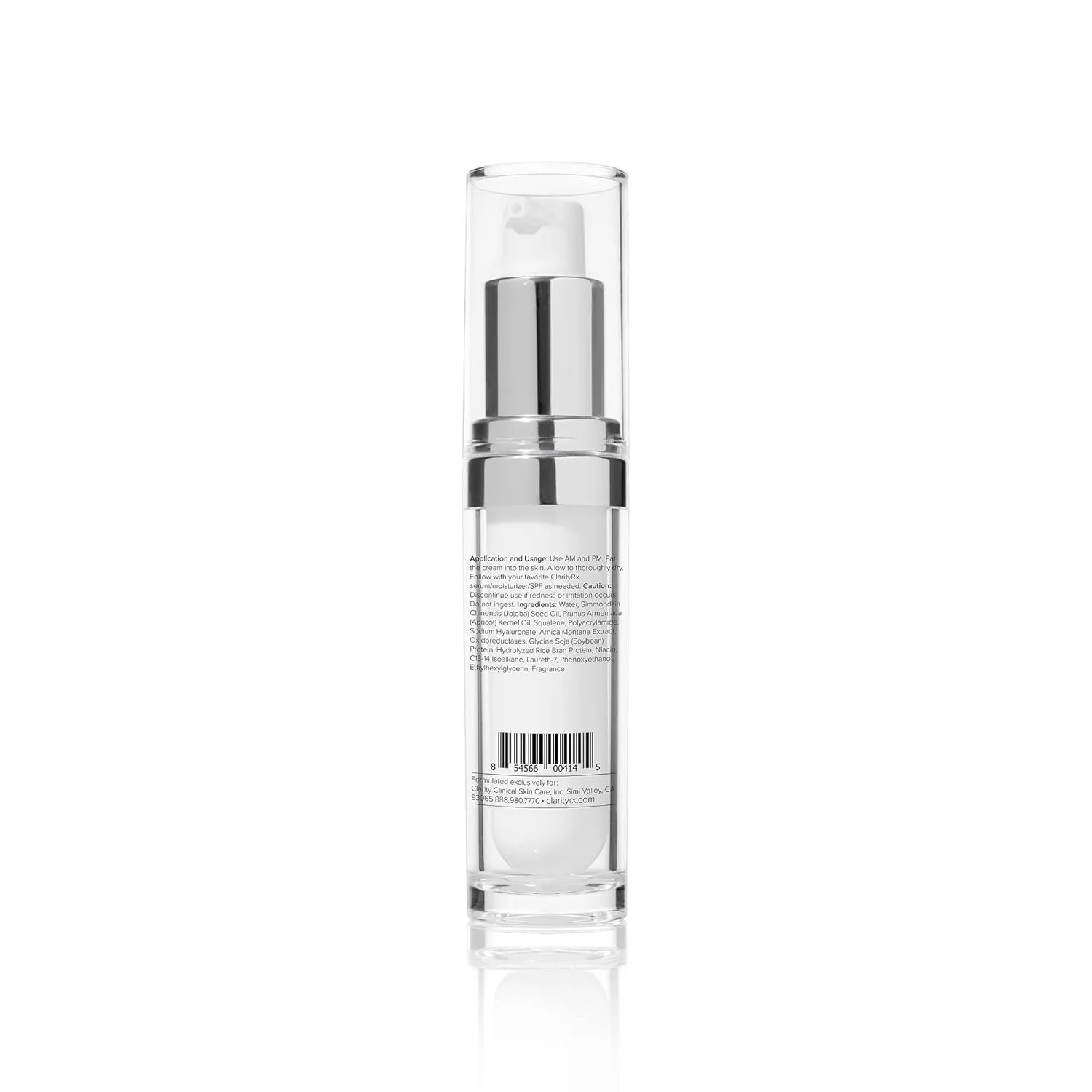 ClarityRx Easy On The Eyes Smoothing Eye Cream, антивозрастной крем для кожи вокруг глаз на основе натуральных растений от темных кругов, с гиалуроновой кислотой, без парабенов, не тестируется на животных (14 г) — фото 2