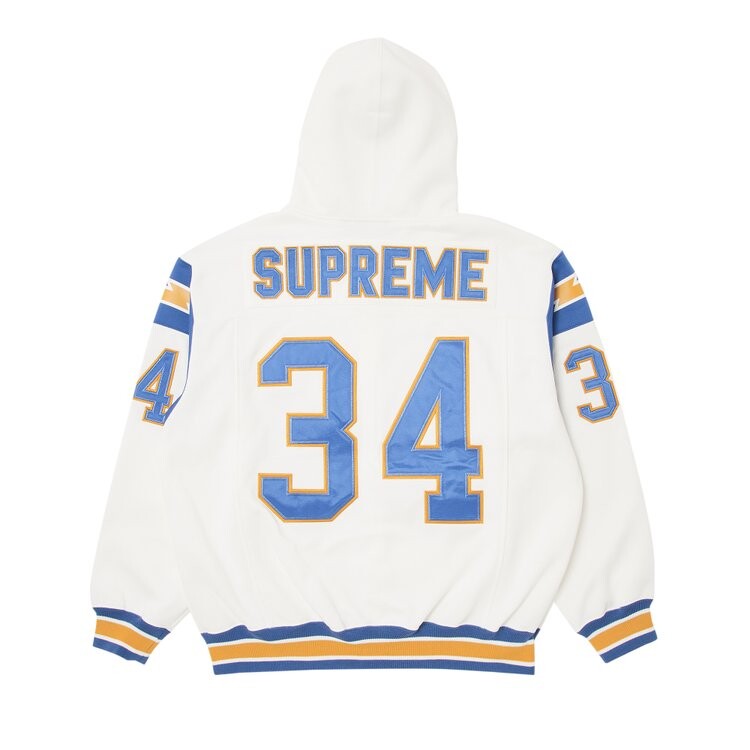 Толстовка Supreme Football Zip Up Hooded 'White', белый — фото 2