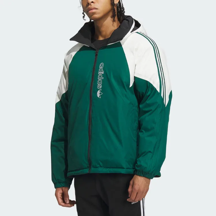 Adidas Originals Пуховик мужской лесной зеленый/черный — фото 4