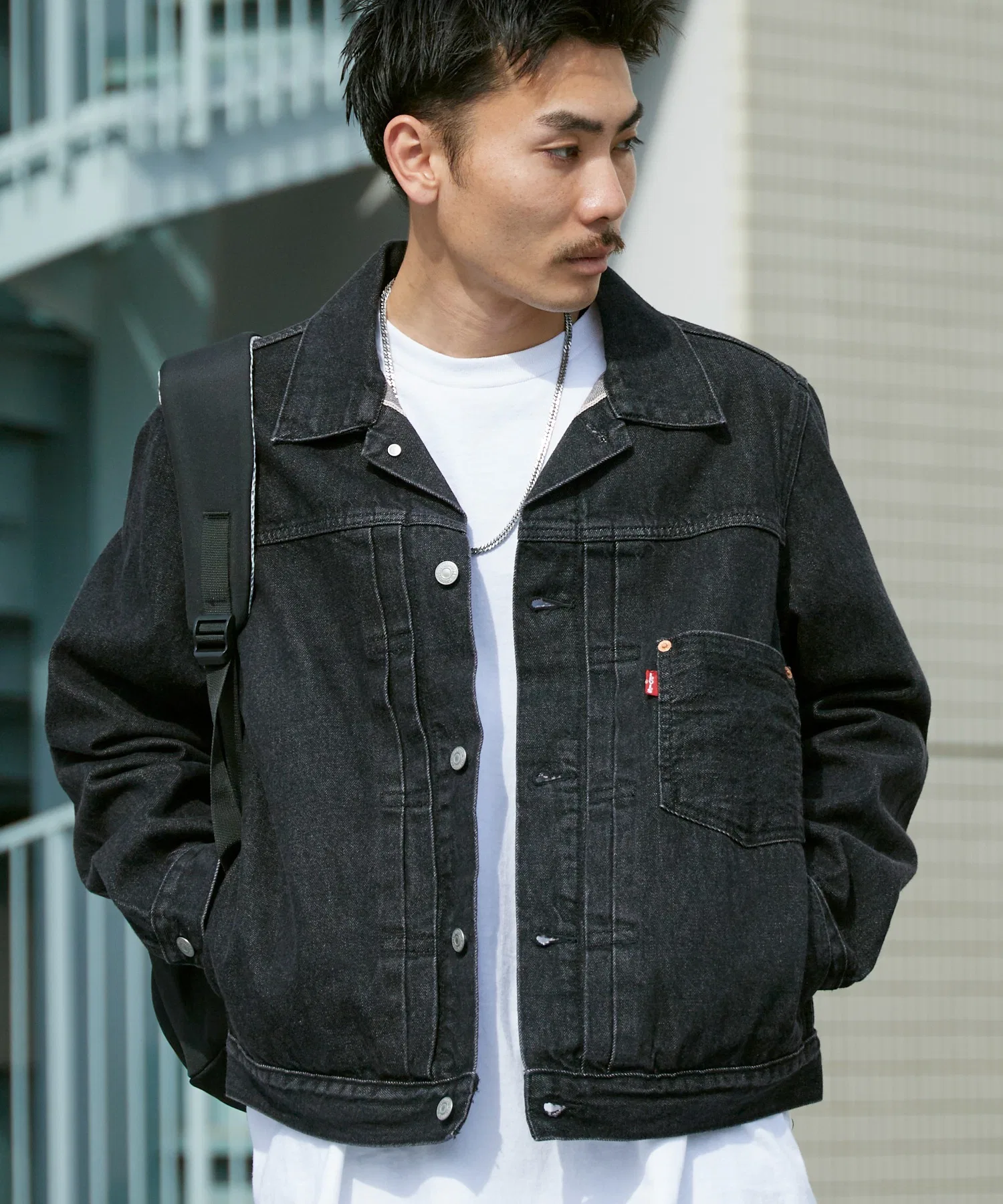 Джинсовая куртка LEVI'S TYPE I TRUCKER из денима с кромкой (коллекция весна/лето 2026)