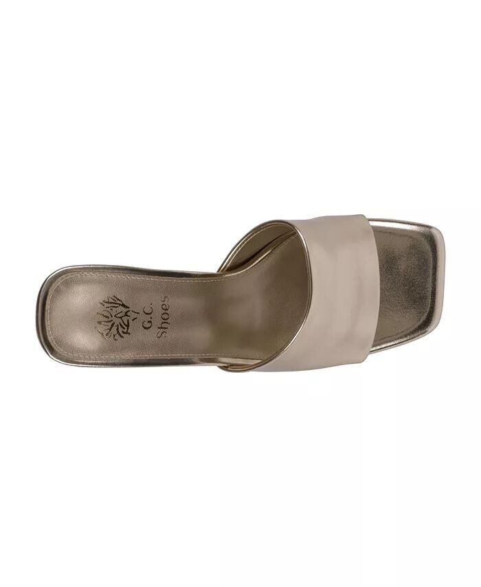 Женские босоножки Soho Square Toe на каблуке-блочке GC Shoes, золотой — фото 4