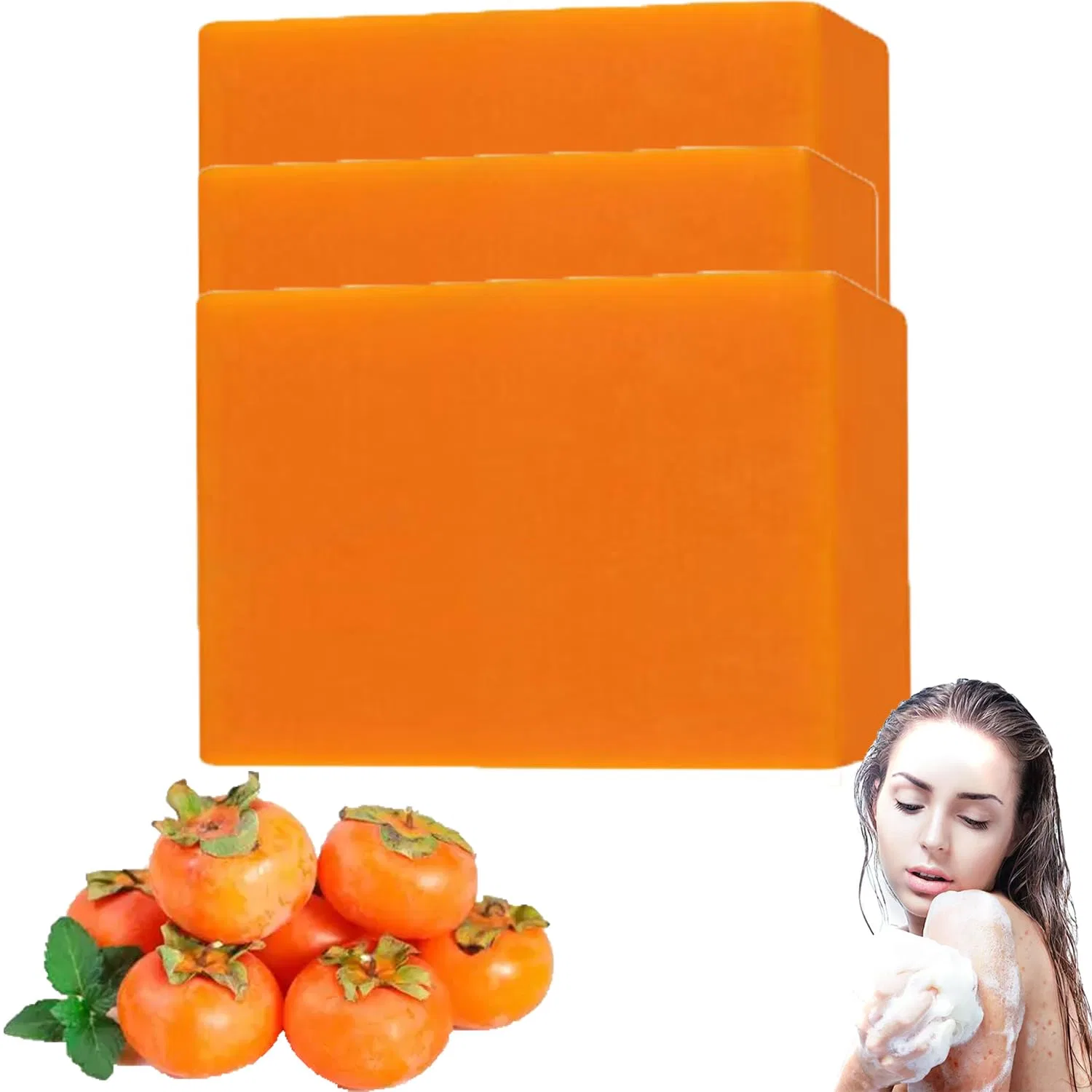 Дезодорирующее мыло с хурмой для тела Sgjwyc, 3 Pieces.