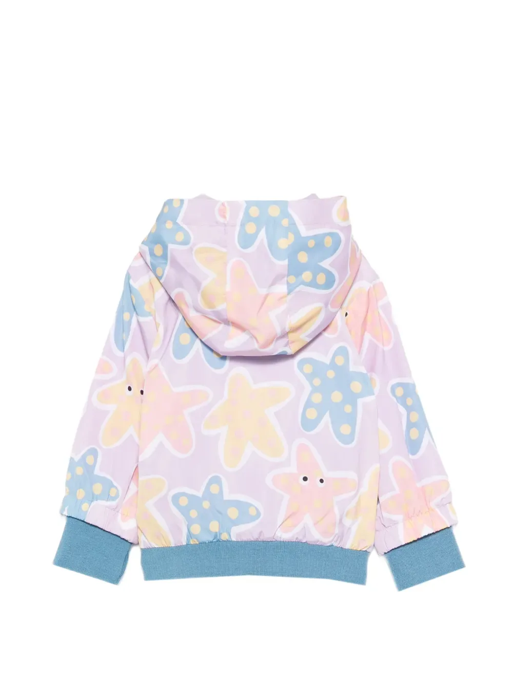 Куртка с капюшоном и принтом морских звезд Stella McCartney Kids, фиолетовый — фото 2
