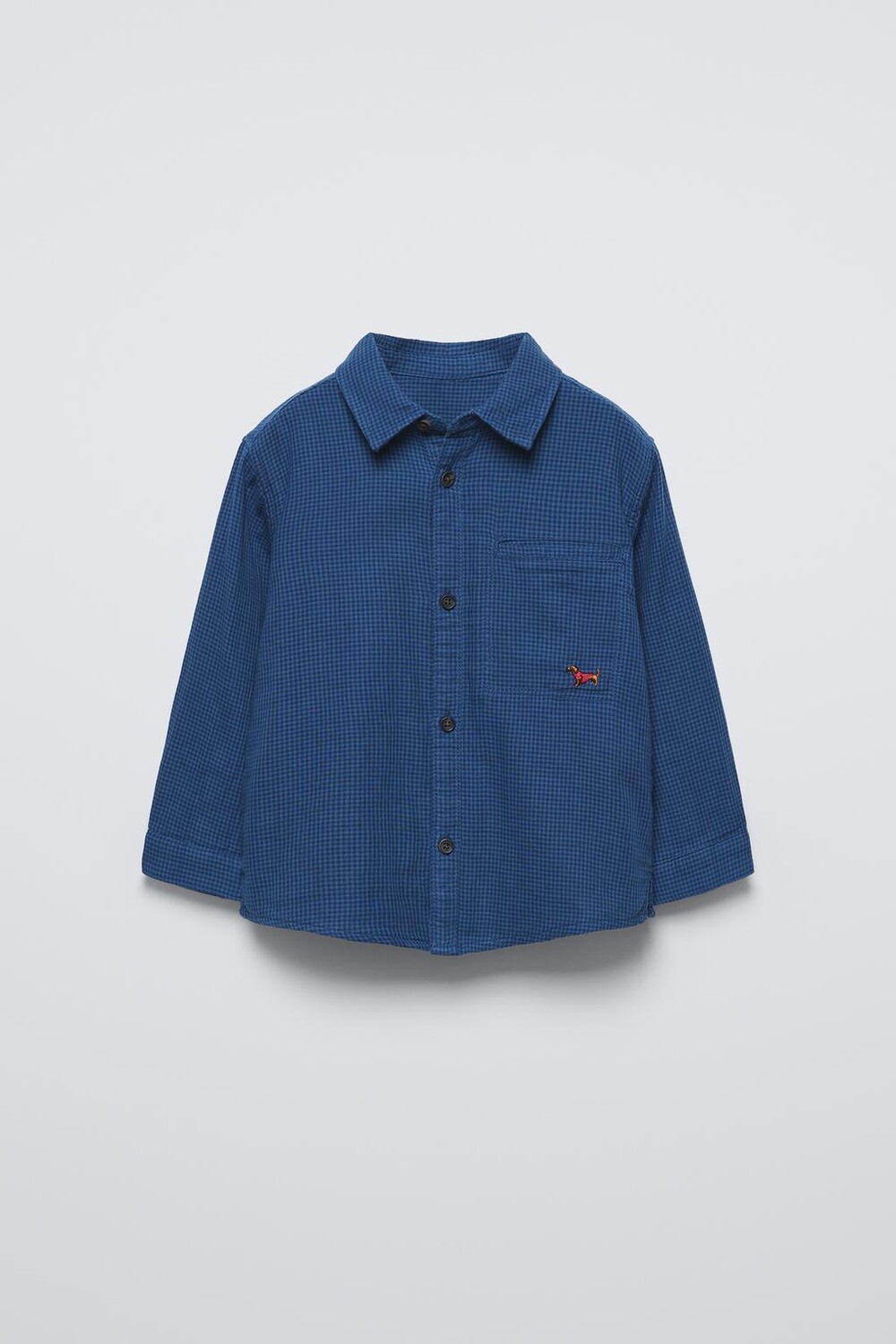 

Рубашка в клетку с вышивкой ZARA, синий