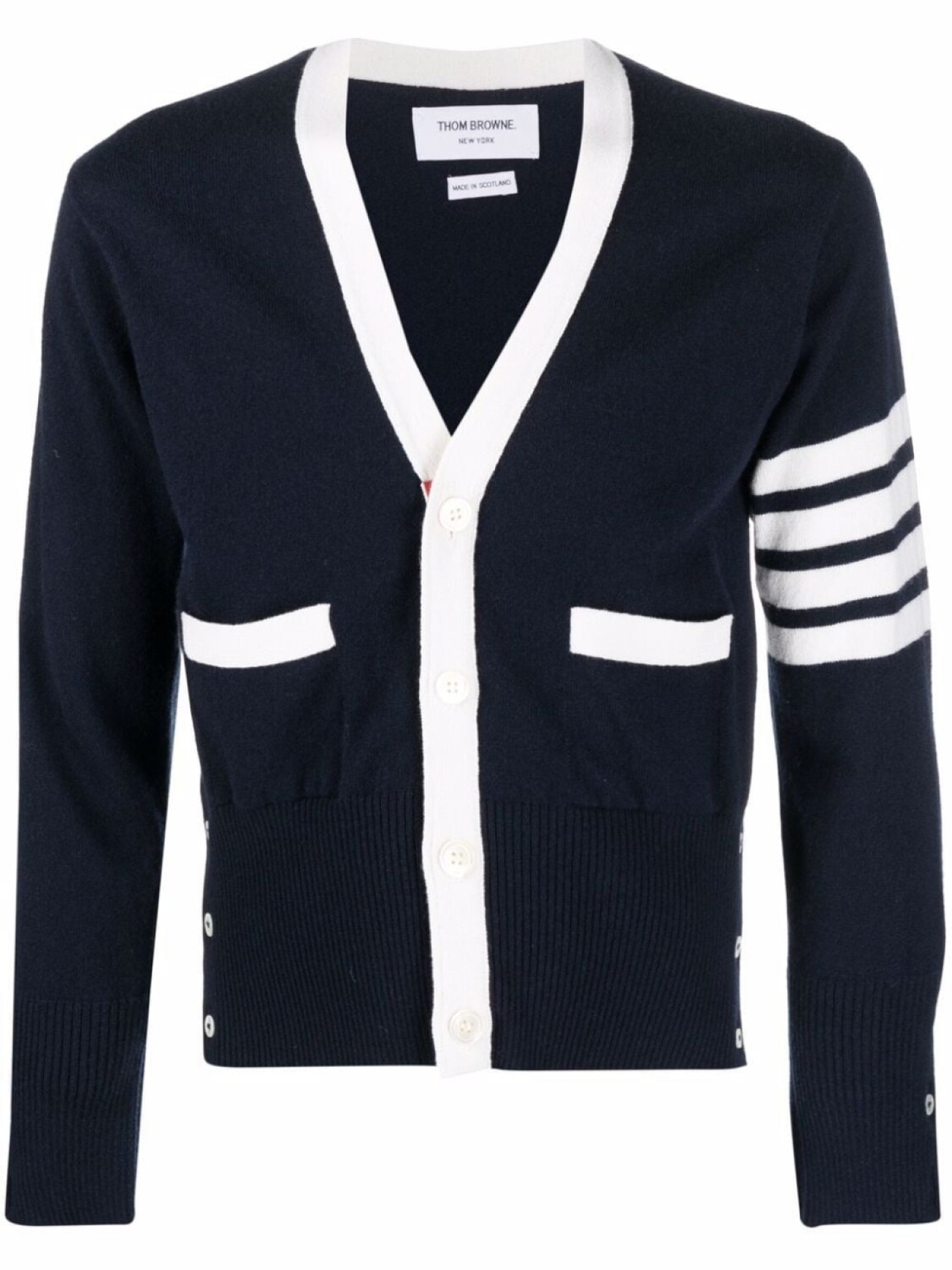 

Thom Browne кашемировый кардиган с полосками 4-Bar, синий