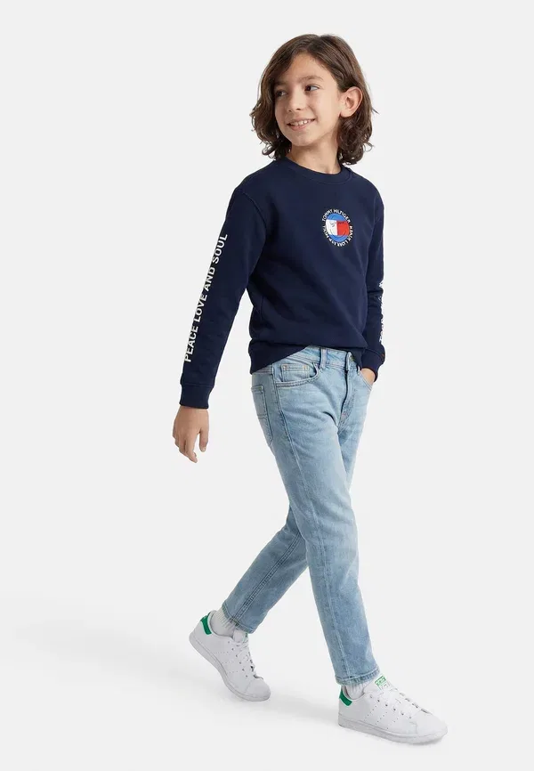 Толстовка Tommy Hilfiger Adaptive smiley flag logo terry sweatshirt, темно-синий