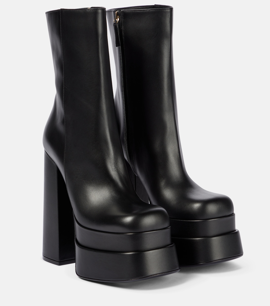 Ботильоны на платформе из кожи Intrico Versace, Black-Versace Gold