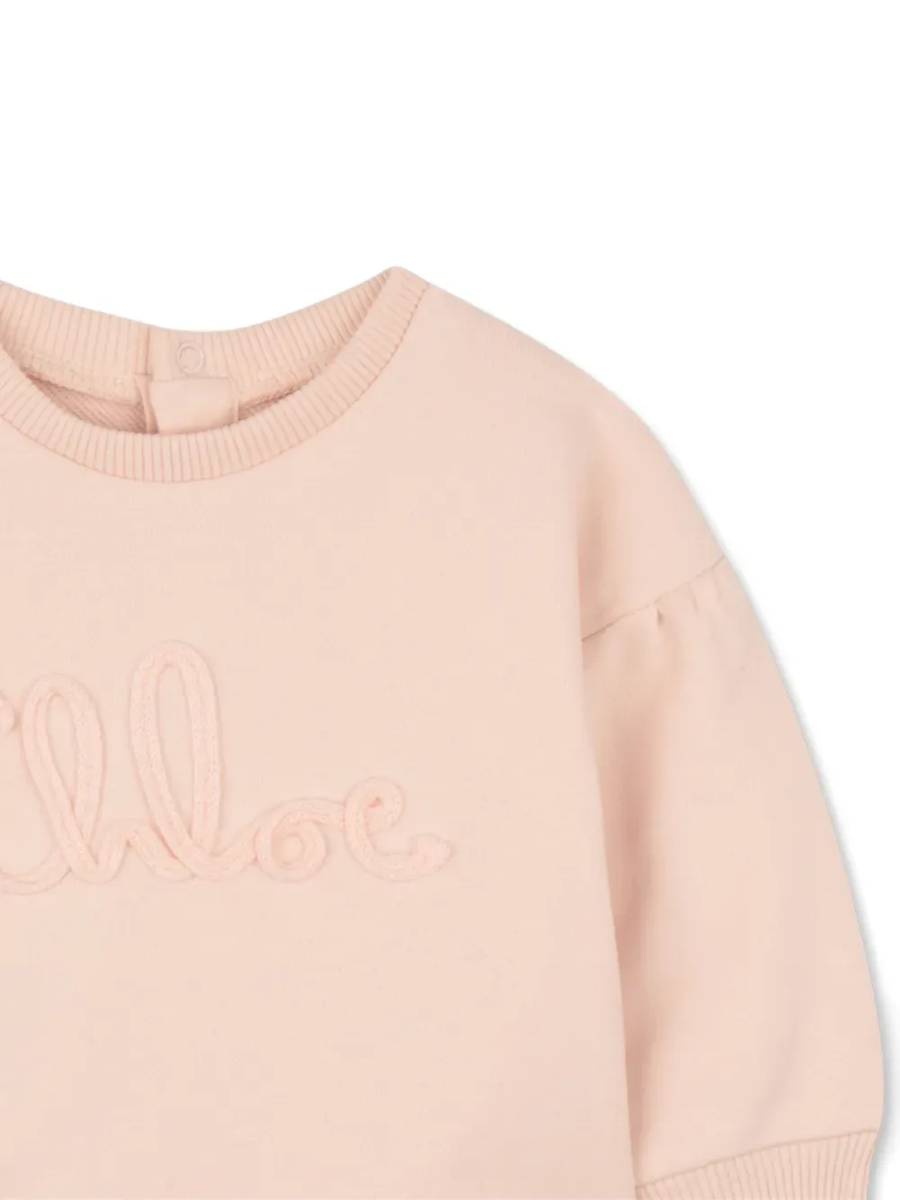 Толстовка с вышитым логотипом Chloé Kids, розовый — фото 3