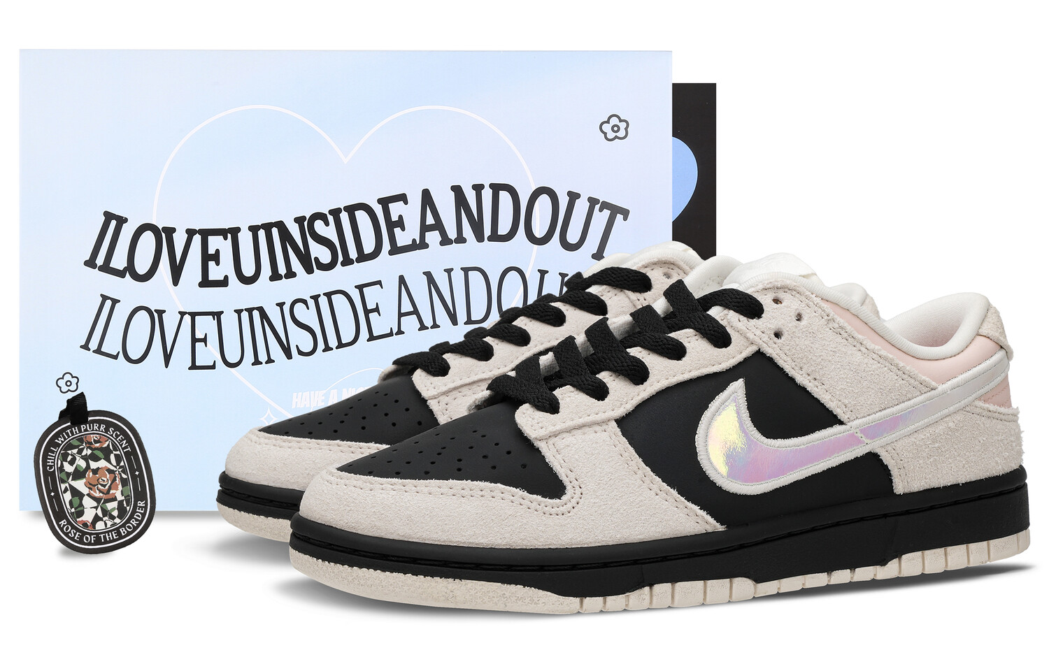 

Кроссовки Nike Dunk Skateboarding Shoes Women's Low-top Black/white/pink, белый