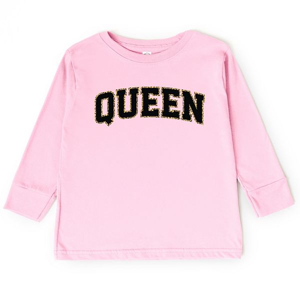 

Футболка с длинным рукавом Queen leopard print для малышей The Juniper Shop, Pink